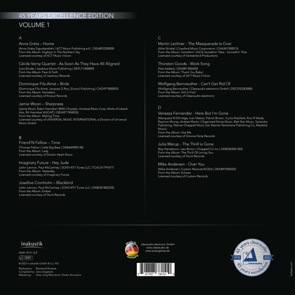 Clearaudio-45 Years Excellence Edition,Vol.1 (