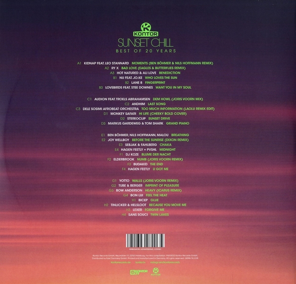 Kontor Sunset Chill-Best Of 20 Years (4LP)